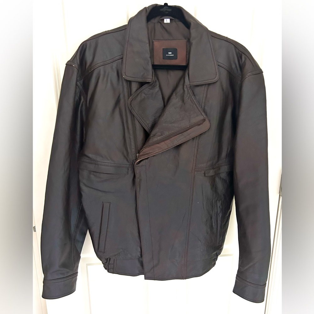 In My Element oversized real leather 90s inspired bomber jacket